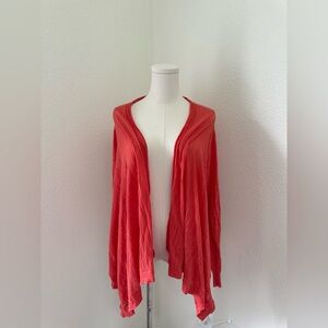 Anthropologie Moth Dark Orange Open Front Light Cardigan Women’s Size Large